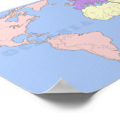 Weltkarte 1984 mit Aufschrift Poster (Ecke)