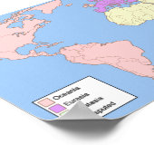 Weltkarte 1984 mit Schlüssel Poster (Ecke)