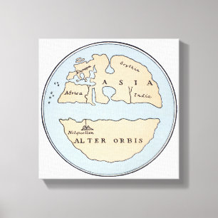 WELTKARTE, 1. JAHRHUNDERT LEINWANDDRUCK