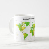 Weltkarte 2013 für Standardzeitzonen Kaffeetasse (Vorderseite Links)