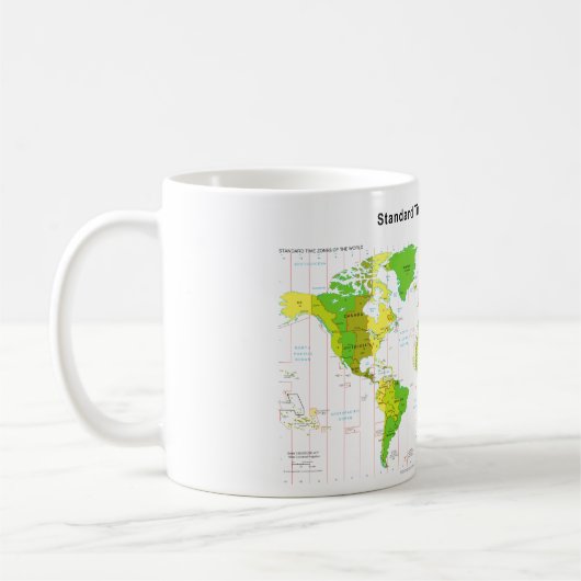 Weltkarte 2013 für Standardzeitzonen Kaffeetasse (Links)