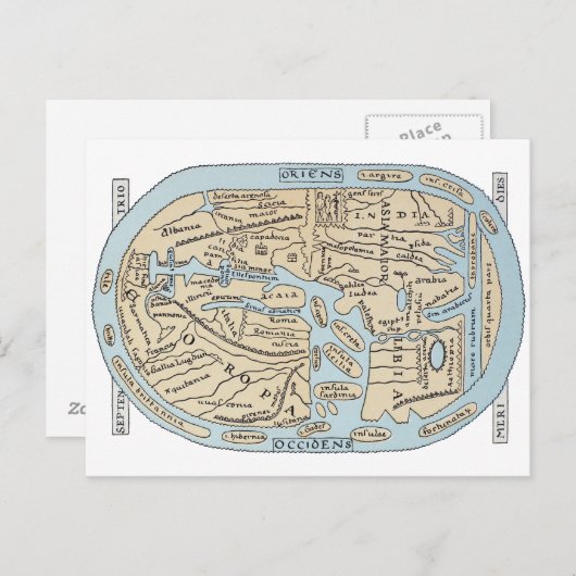 WELTKARTE 2. JAHRHUNDERT POSTKARTE (Vorne/Hinten)