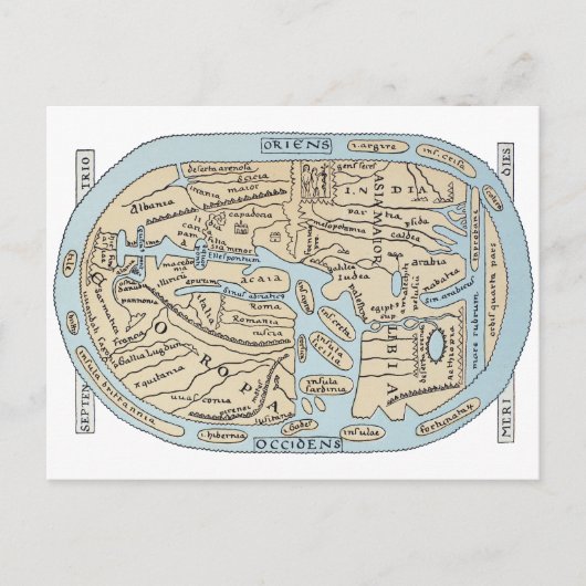 WELTKARTE 2. JAHRHUNDERT POSTKARTE (Vorderseite)