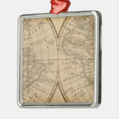Weltkarte 3 silbernes ornament (Links)