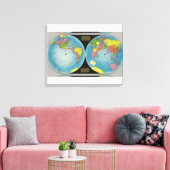 Weltkarte 4 leinwanddruck (Insitu (Wohnzimmer))