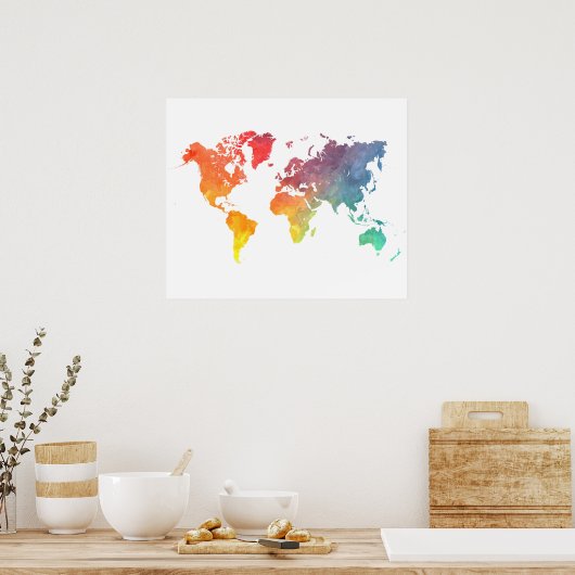 Weltkarte 5 poster (Küche)