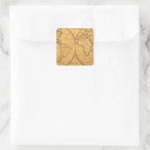 Weltkarte 5 quadratischer aufkleber (Tasche)