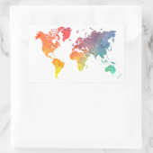 Weltkarte 5 rechteckiger aufkleber (Tasche)