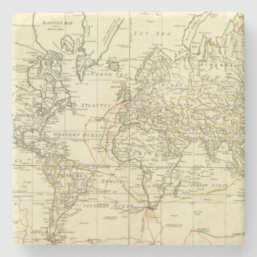 Weltkarte 5 steinuntersetzer (Vorderseite)