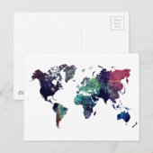Weltkarte 6 postkarte (Vorne/Hinten)