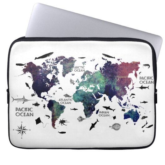 Weltkarte 7 laptopschutzhülle (Vorderseite)