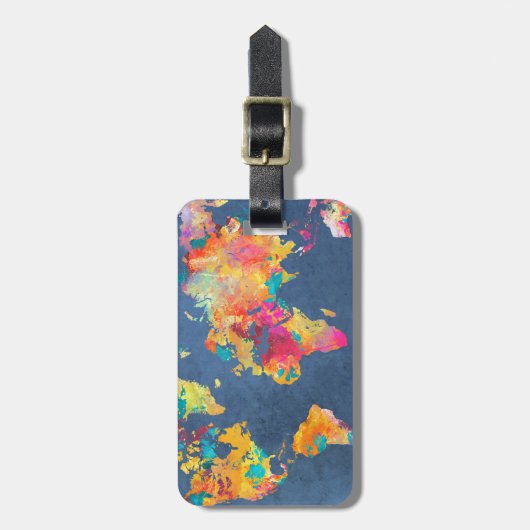 Weltkarte 8 gepäckanhänger (Vorderseite vertikal)