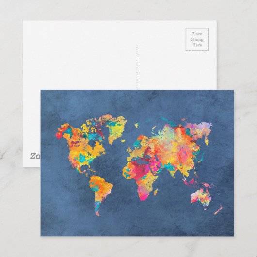 Weltkarte 8 postkarte (Vorne/Hinten)