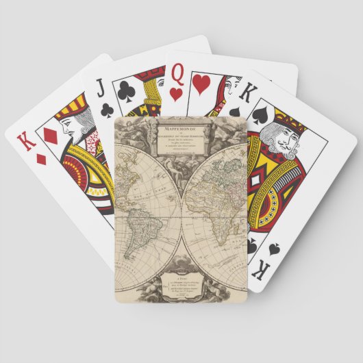 Weltkarte 9 spielkarten (Rückseite)