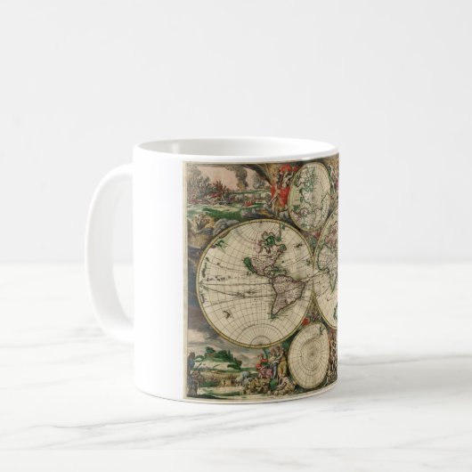Weltkarte ab 1689 kaffeetasse (Vorderseite Links)