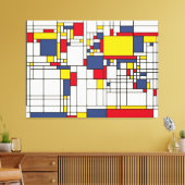 Weltkarte Abstrakt Mondrian Style Leinwanddruck (Insitu (Wohnzimmer))