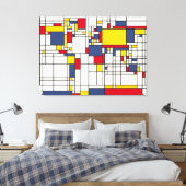 Weltkarte Abstrakt Mondrian Style Leinwanddruck (Insitu (Schlafzimmer))