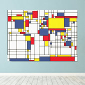 Weltkarte Abstrakt Mondrian Style Leinwanddruck (Insitu (Holzboden))