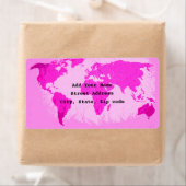 Weltkarte Abstrakt Pink Lila Art Reisende Custom (Insitu)