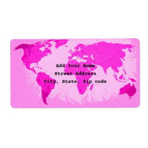 Weltkarte Abstrakt Pink Lila Art Reisende Custom