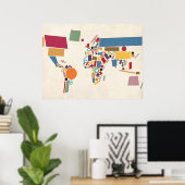Weltkarte Abstrakt Poster (Heimbüro)