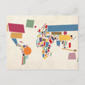 Weltkarte Abstrakt Postkarte (Vorderseite)