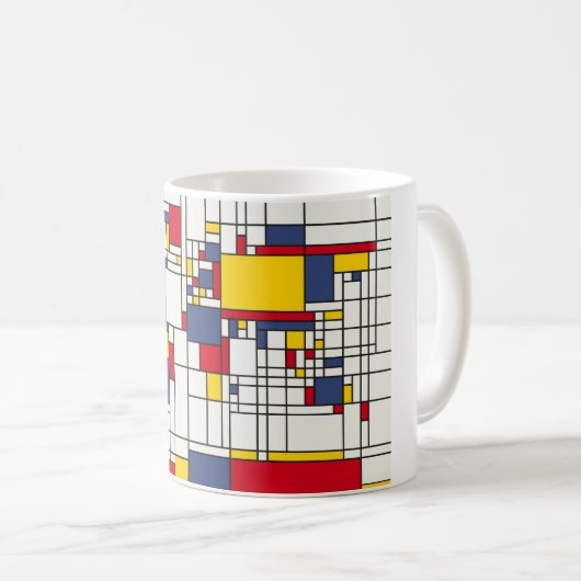 Weltkarte abstrakte Mondrian Art Kaffeetasse (VorderseiteRechts)