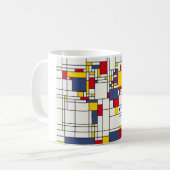 Weltkarte abstrakte Mondrian Art Kaffeetasse (Vorderseite Links)