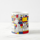 Weltkarte abstrakte Mondrian Art Kaffeetasse (Mittel)