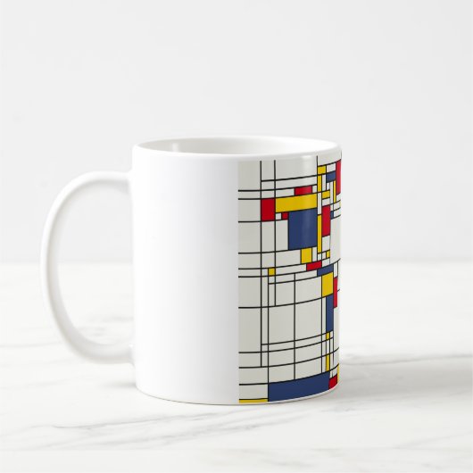 Weltkarte abstrakte Mondrian Art Kaffeetasse (Links)