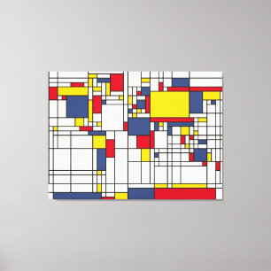 Weltkarte abstrakte Mondrian Art Leinwanddruck