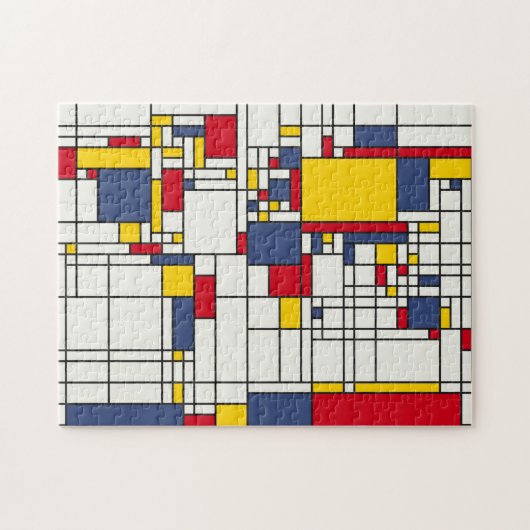 Weltkarte abstrakte Mondrian Art Puzzle (Horizontal)