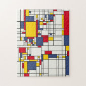 Weltkarte abstrakte Mondrian Art Puzzle (Vertikal)