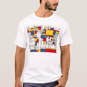 Weltkarte abstrakte Mondrian Art T-Shirt