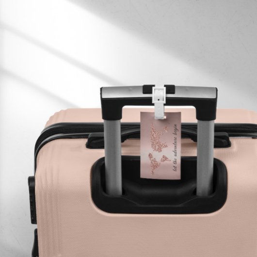 Weltkarte-Adresse Lass der Rose zum Beginn des Abe Gepäckanhänger