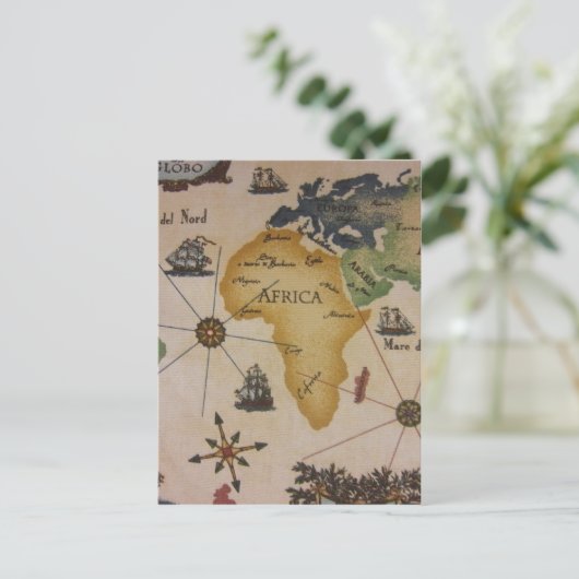 Weltkarte - Afrika Postkarte (Stehend Vorderseite)