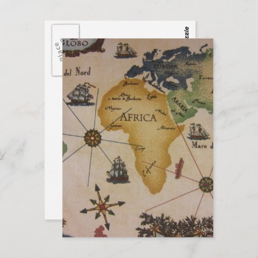 Weltkarte - Afrika Postkarte (Vorne/Hinten)
