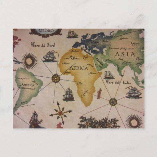 Weltkarte - Afrika Postkarte (Vorderseite)
