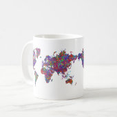 Weltkarte, Aktions-Malerei Kaffeetasse (Vorderseite Links)
