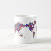 Weltkarte, Aktions-Malerei Kaffeetasse (Mittel)