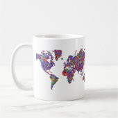 Weltkarte, Aktions-Malerei Kaffeetasse (Links)