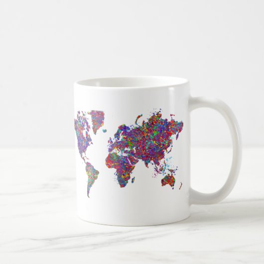 Weltkarte, Aktions-Malerei Kaffeetasse (Rechts)