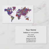 Weltkarte, Aktions-Malerei Visitenkarte (Vorne/Hinten)