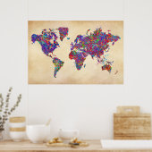 Weltkarte, Aktionsbilder Poster (Küche)