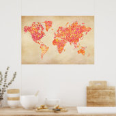 Weltkarte, Aktionsbilder Poster (Küche)