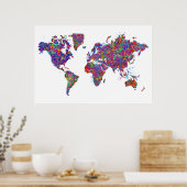 Weltkarte, Aktionsbilder Poster (Küche)