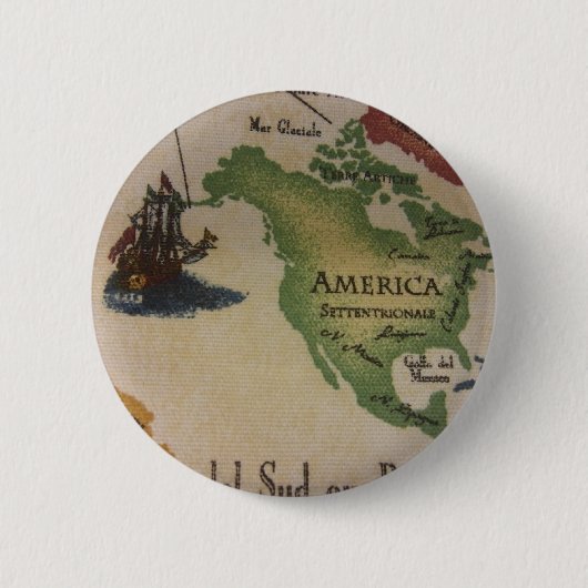 Weltkarte - Amerika Button (Vorderseite)