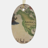 Weltkarte - Amerika Keramikornament (Links)