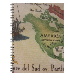 Weltkarte - Amerika Notizblock