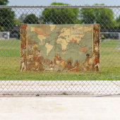 Weltkarte Antique 1886 Illustriert Banner (Insitu)
